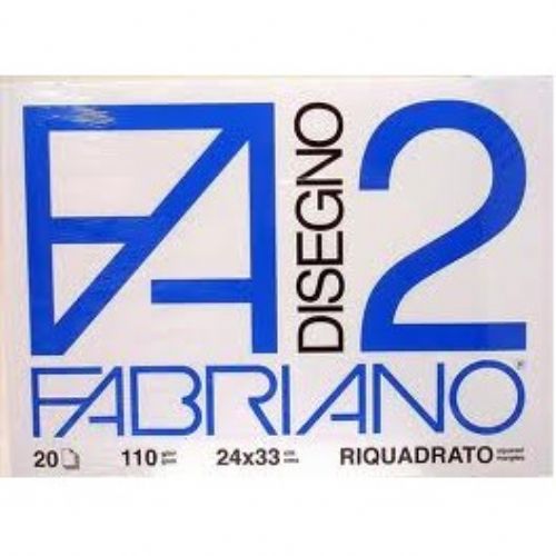 FABRIANO F2 BLOCCO 24X33 SQUADRATO 110GR 20FG F6201516